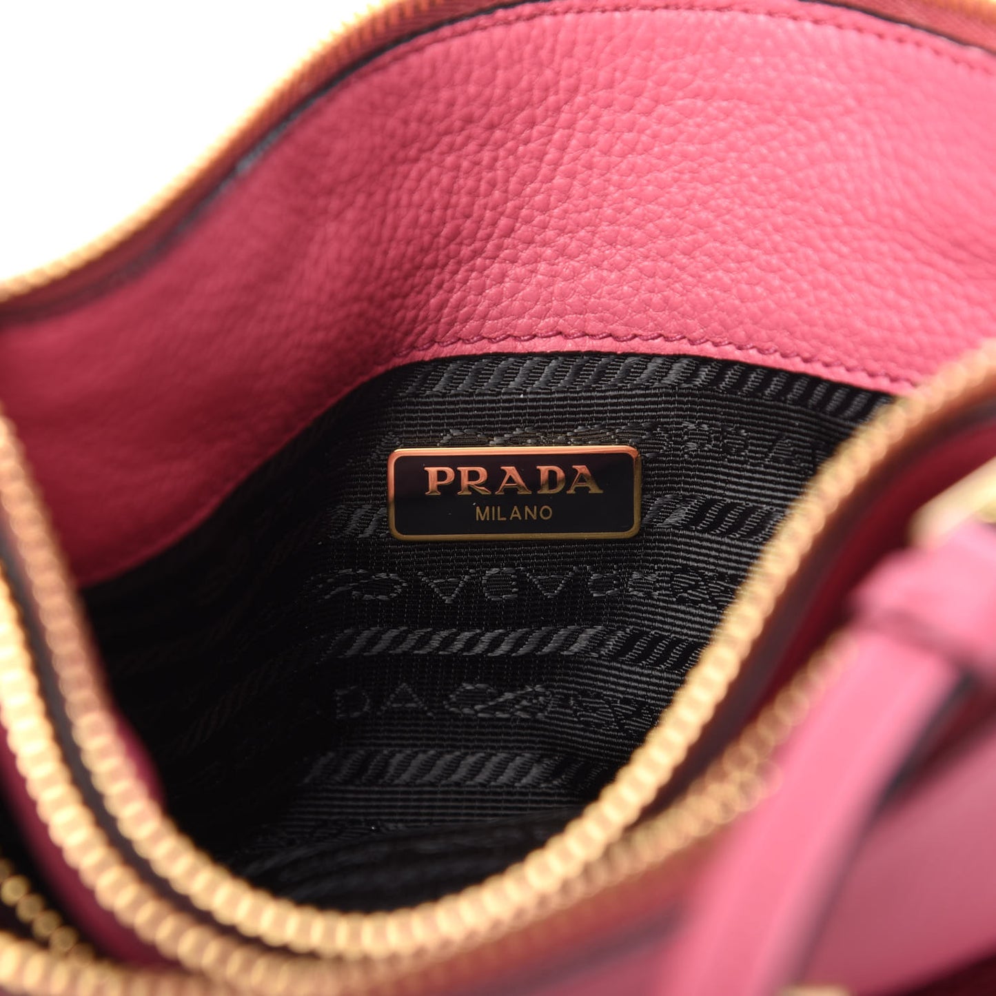 Vitello Phenix Double Zip Crossbody Bag Peonia
