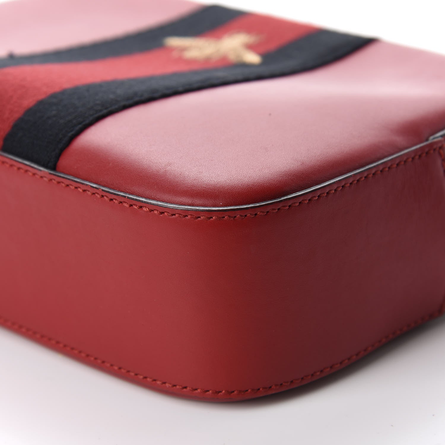 Gucci Calfskin Web Small Webby Bee Shoulder Bag Red 7 of 11