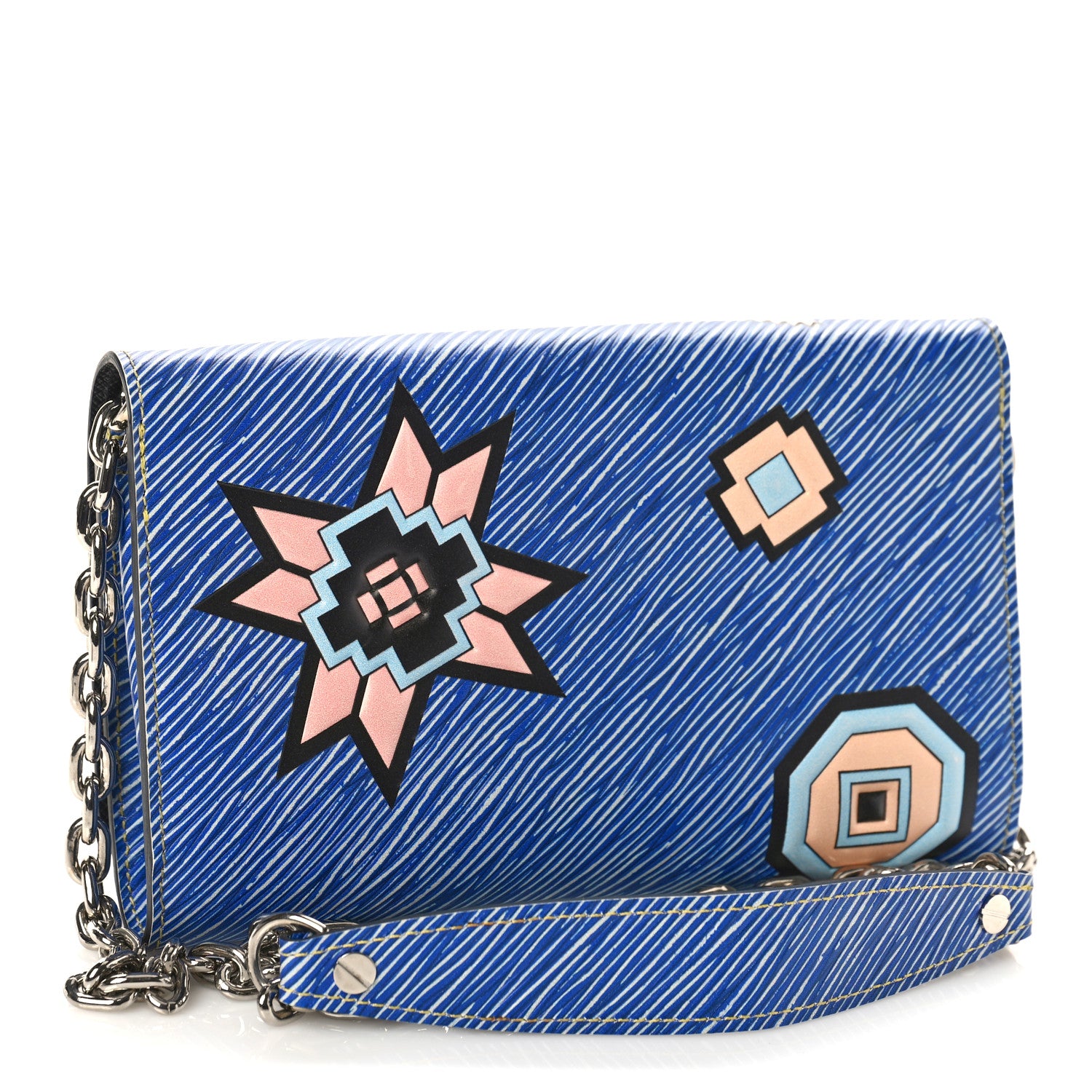 Louis Vuitton Epi Azteque Twist Chain Wallet Denim Light 3 of 8