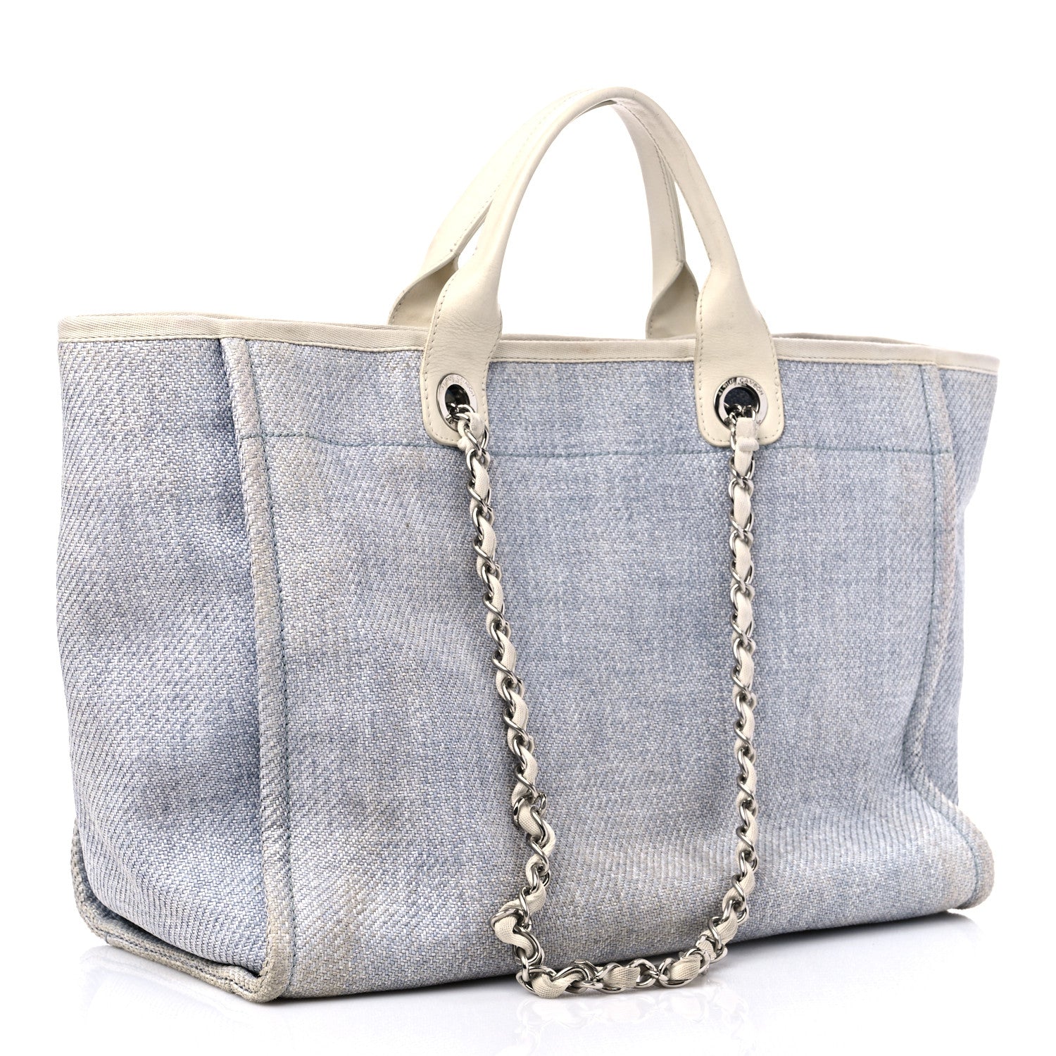 Chanel Canvas Medium Deauville Tote Denim Blue 3 of 19