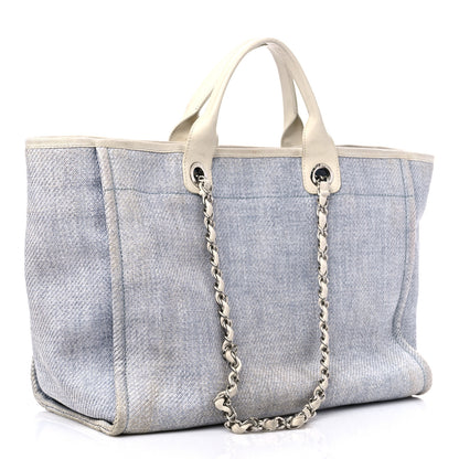 Chanel Canvas Medium Deauville Tote Denim Blue 3 of 19
