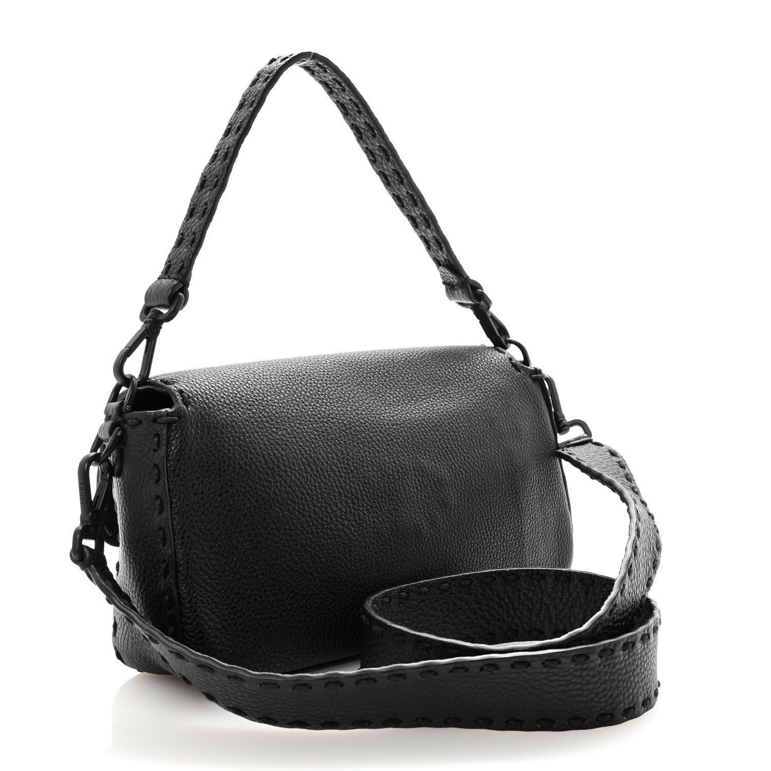 Fendi Cuoio Romano Selleria Baguette Black 3 of 9