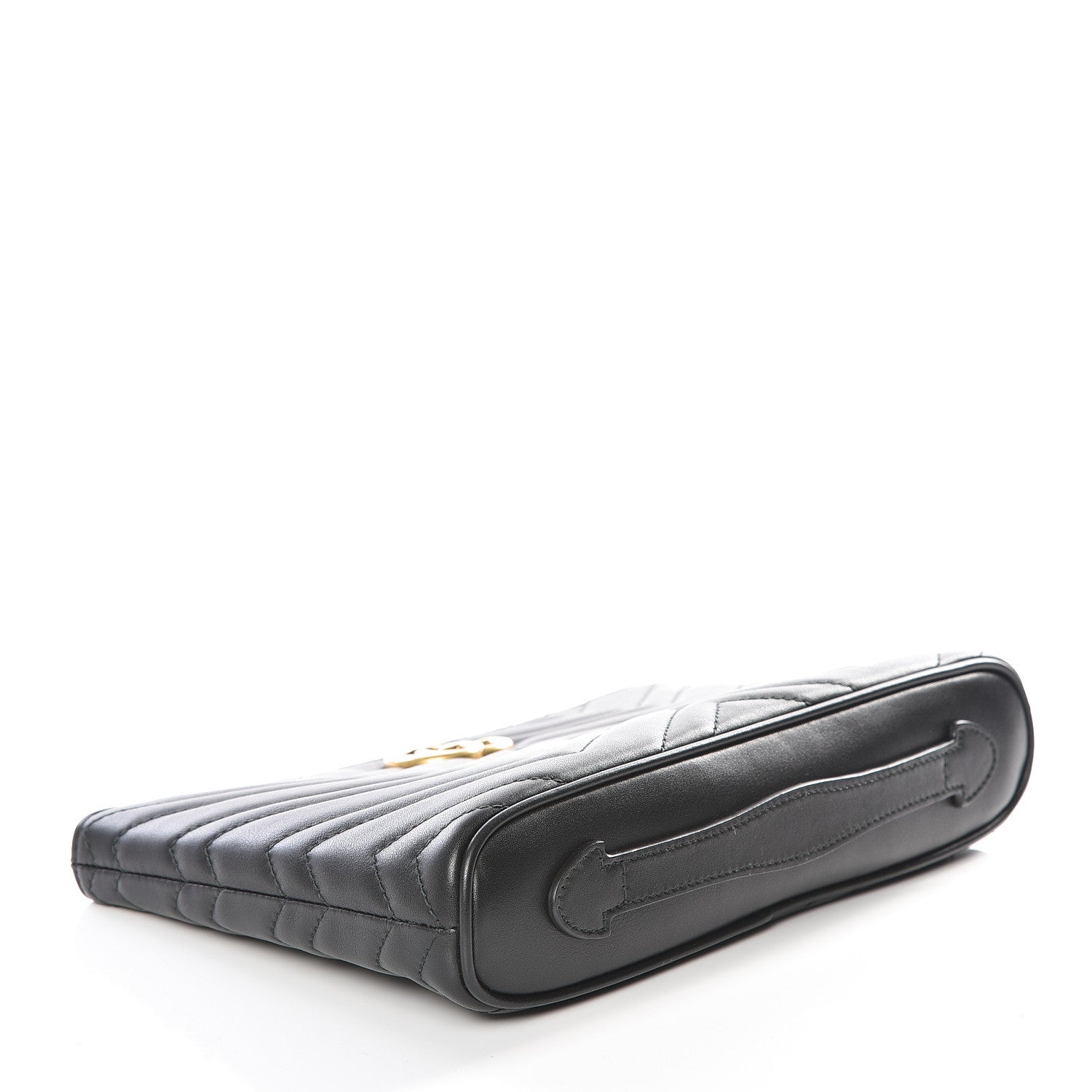 Gucci Calfskin Matelasse GG Marmont Zip Pouch Black 3 of 8