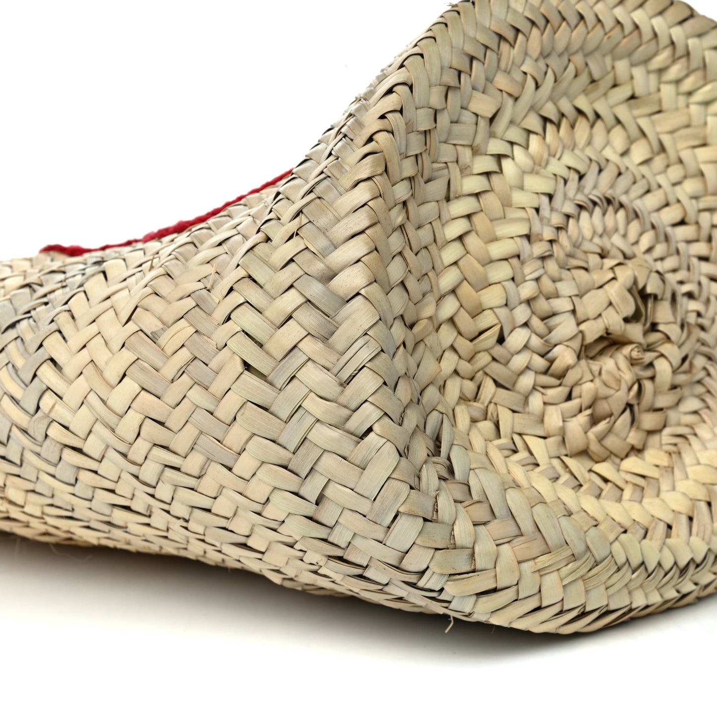 Woven Raffia Lizard Kendra Logo Tote Red Multicolor