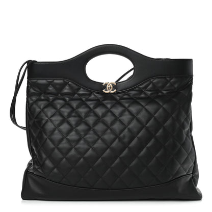 Chanel Lambskin Quilted Large 31 Shopping Bag Black 1 of 9