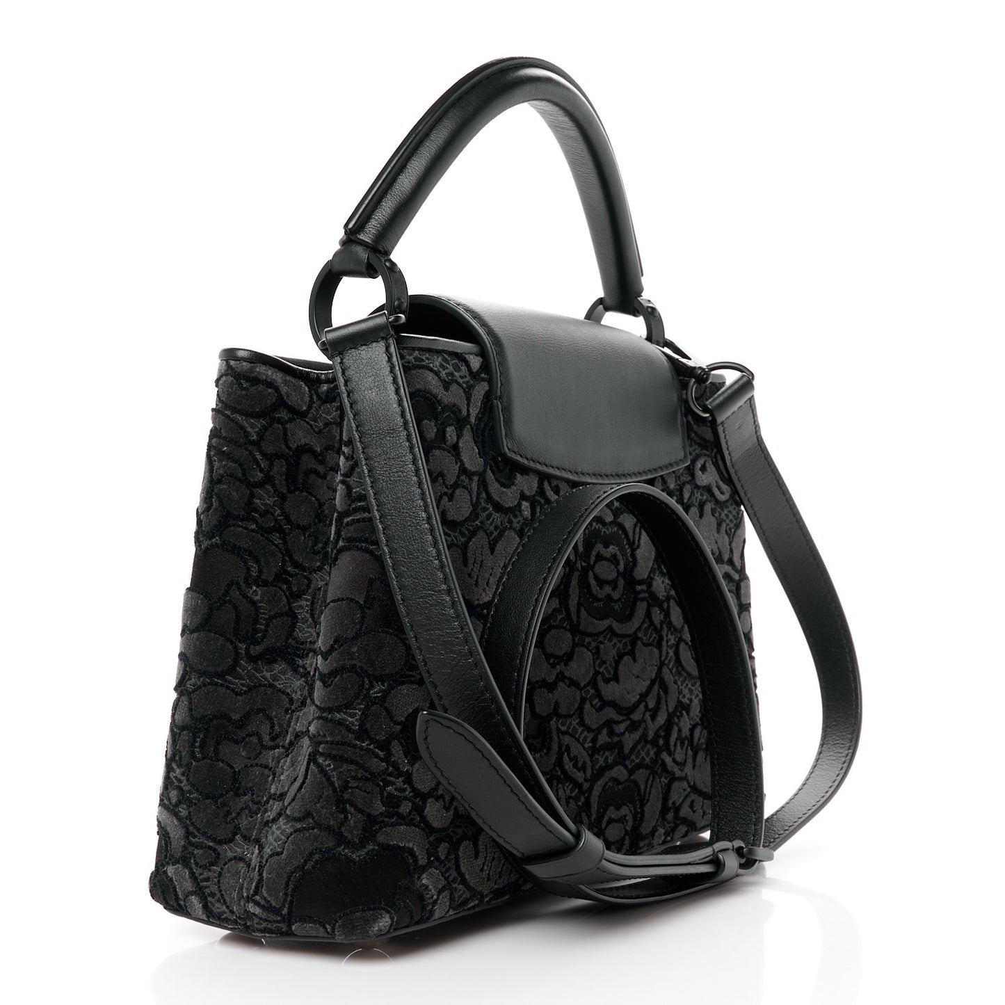 Velvet Dentelle Embroidery Capucines BB Black