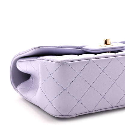 Chanel Lambskin Quilted Mini Top Handle Rectangular Flap Light Purple 9 of 11