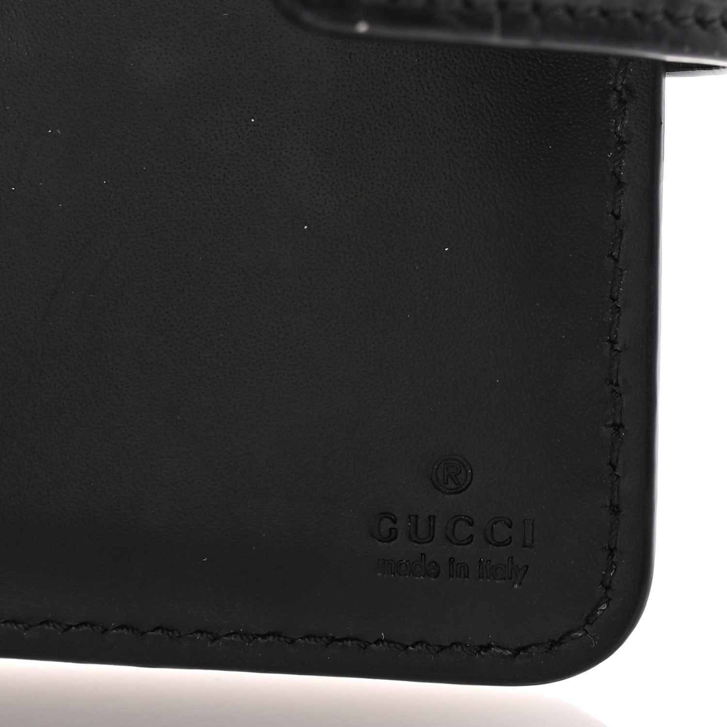 Gucci Piuma Calfskin Jumbo GG Embossed Medium Wallet Black 6 of 7