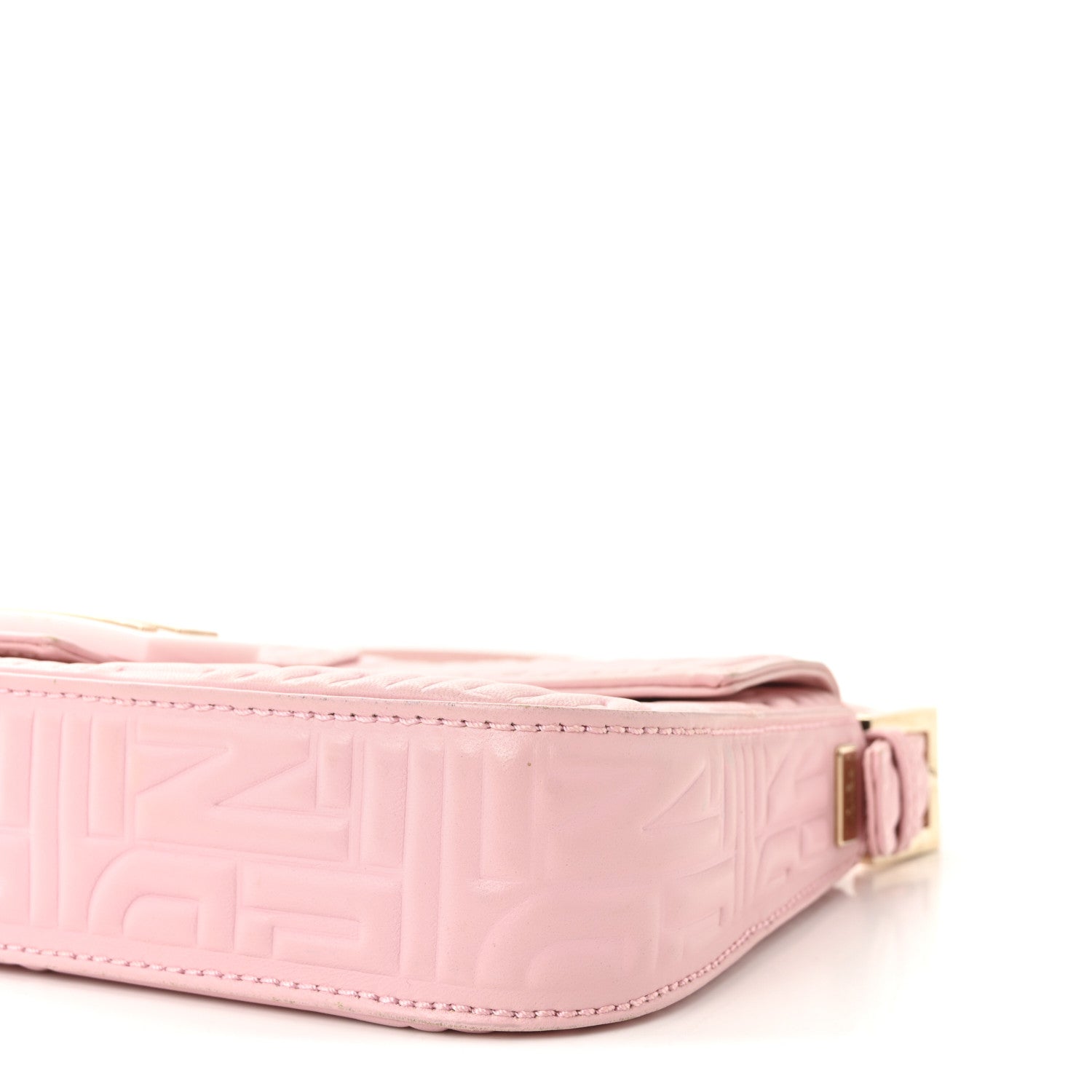 Fendi Nappa Logo Embossed Baguette Pink 9 of 9