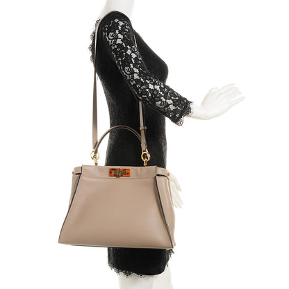 Fendi Vitello Seta Plexiglass Tortoise Medium Peekaboo Iconic Satchel Tortora 2 of 10