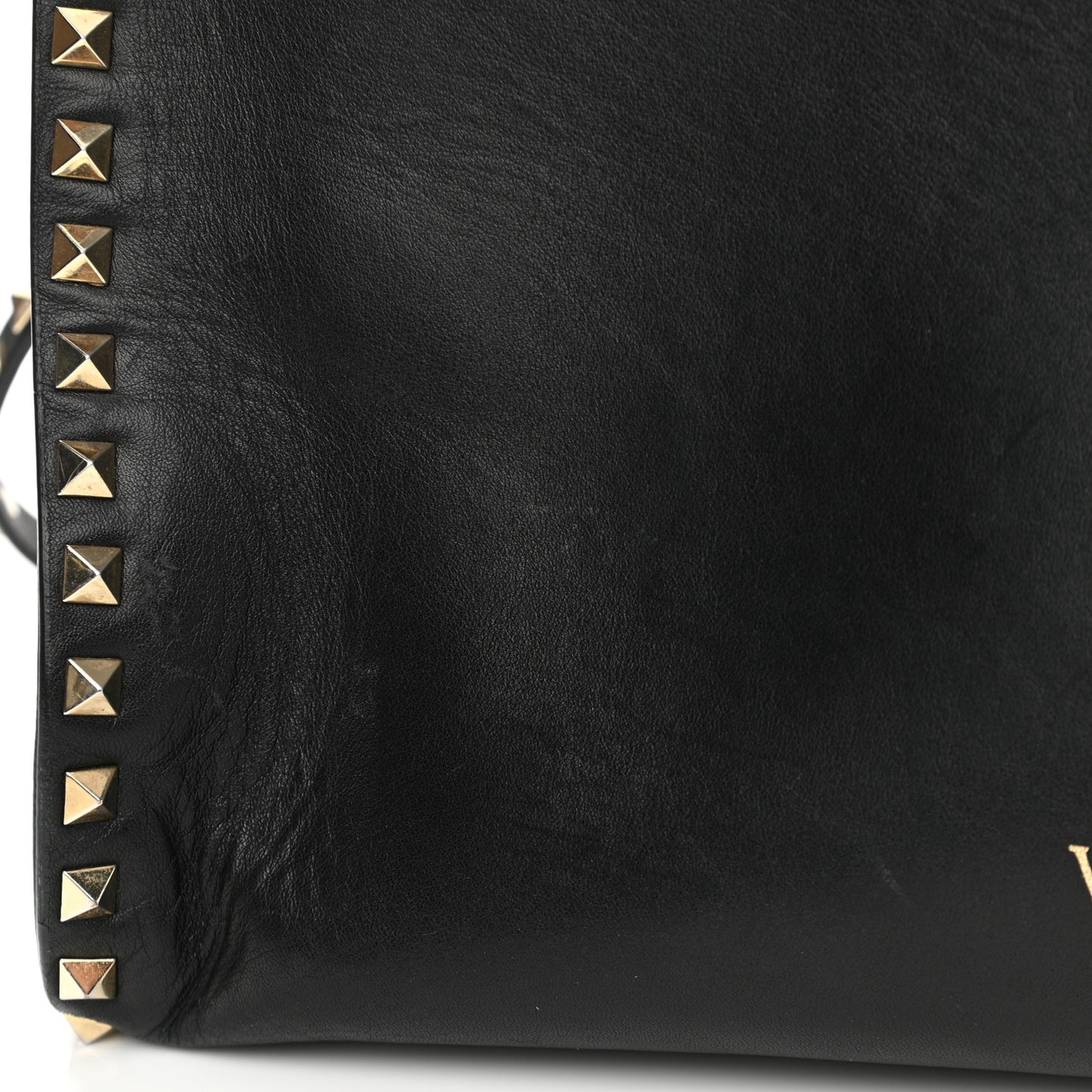 Vitello Rockstud Dome Shopper Black
