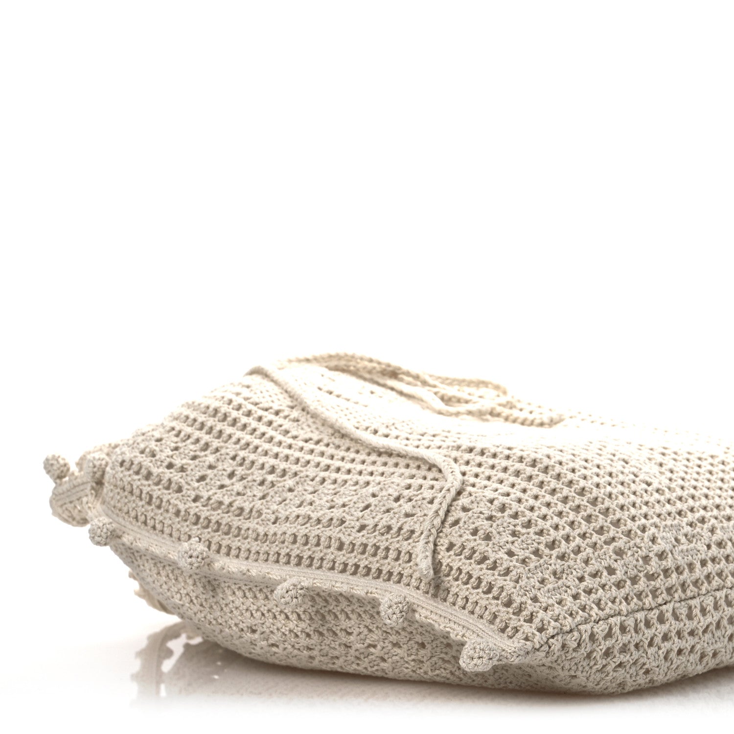 Miu Miu Cotton Crochet Floral Motif Tote Bag Chalk White 9 of 10