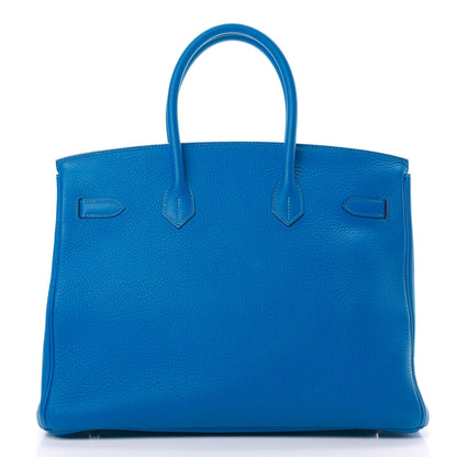 Hermes Taurillon Clemence Birkin 35 Bleu Hydra 4 of 33
