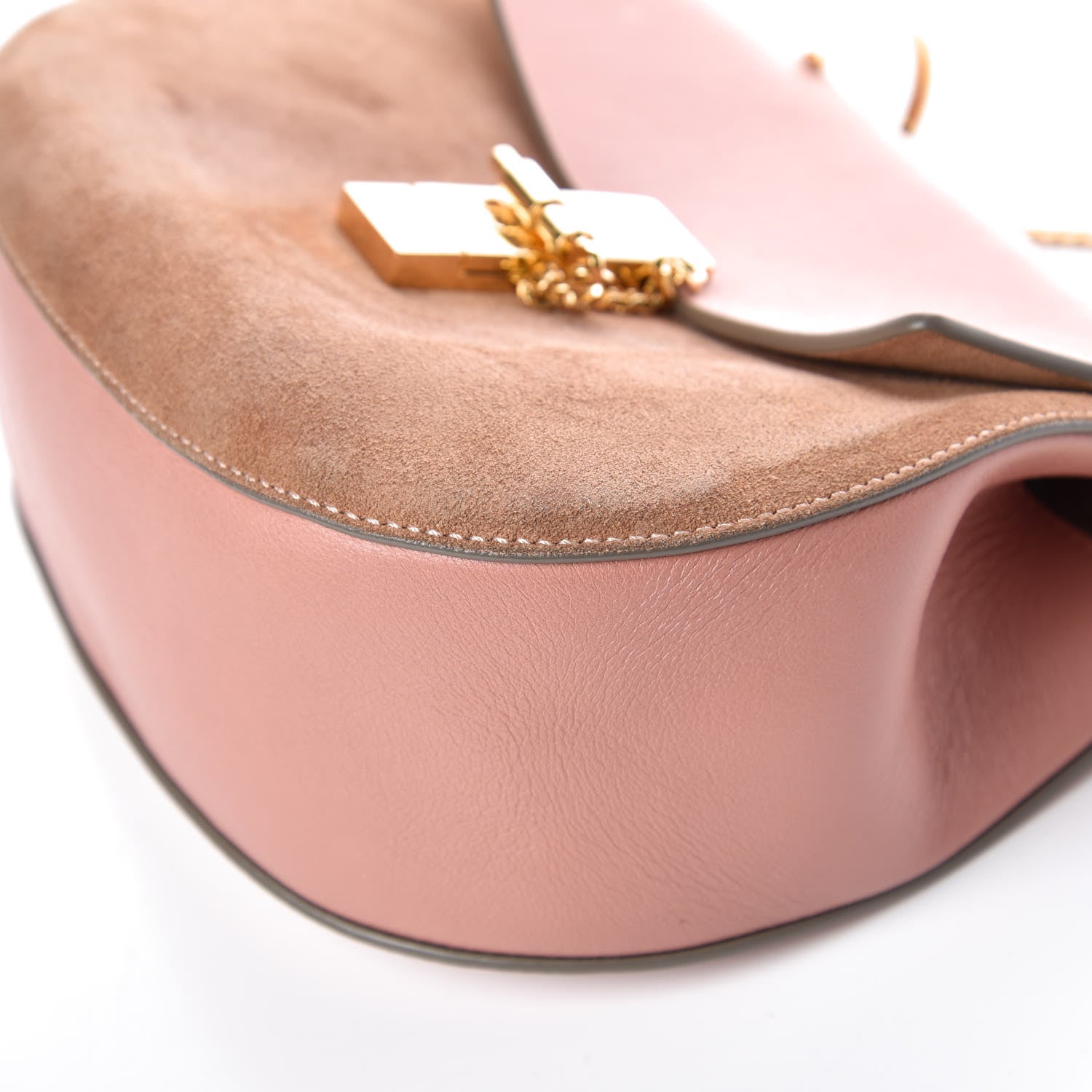 Chloe Suede Smooth Calfskin Drew Shoulder Bag Misty Rose 9 of 16