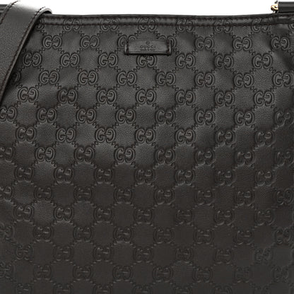 Gucci Guccissima Medium Flat Messenger Bag Dark Brown 8 of 13