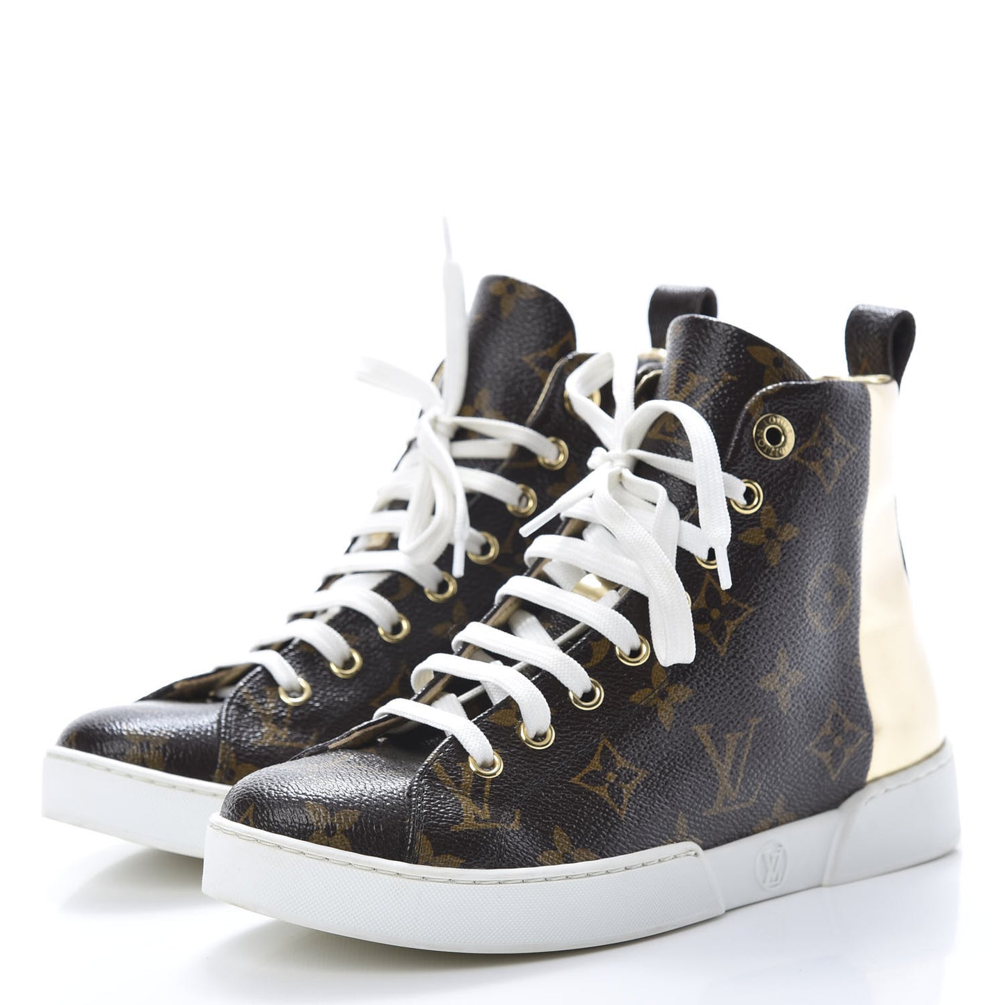 Patent Monogram Stellar Sneaker Boots 35.5 Gold