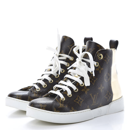 Louis Vuitton Patent Monogram Stellar Sneaker Boots 35.5 Gold 3 of 8