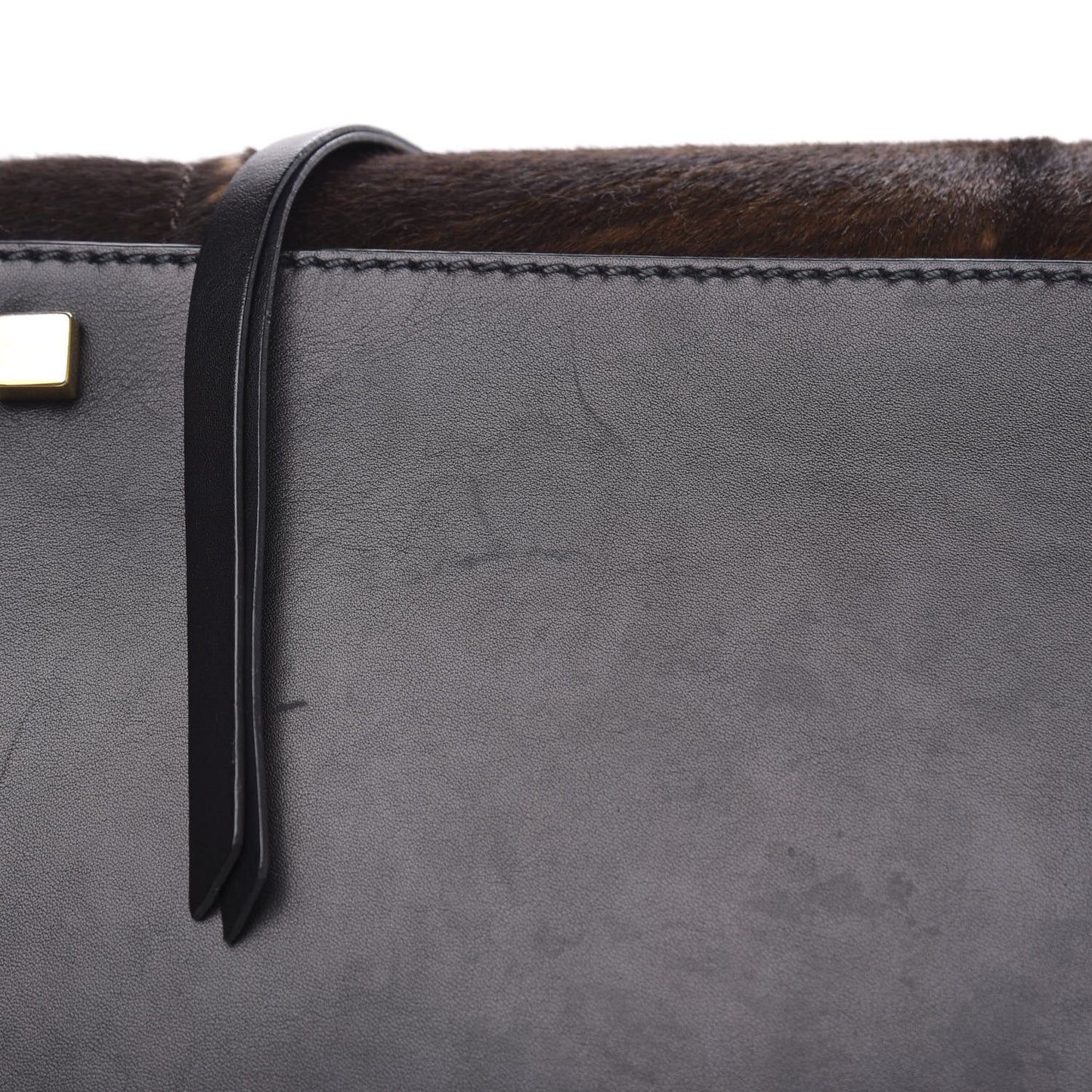 Shaded Pony Hair Calfskin Medium Phantom Luggage Brown