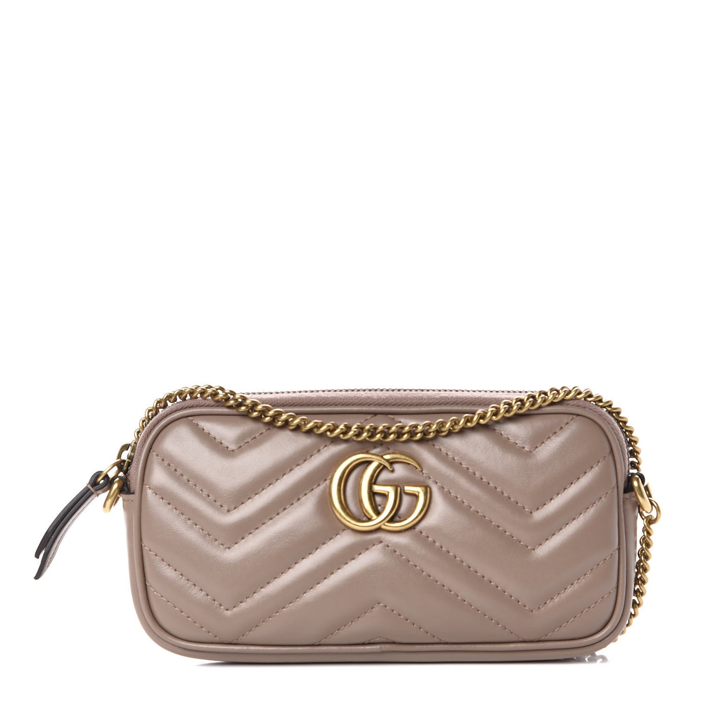 Calfskin Matelasse Mini GG Marmont Chain Crossbody Bag Porcelain Rose