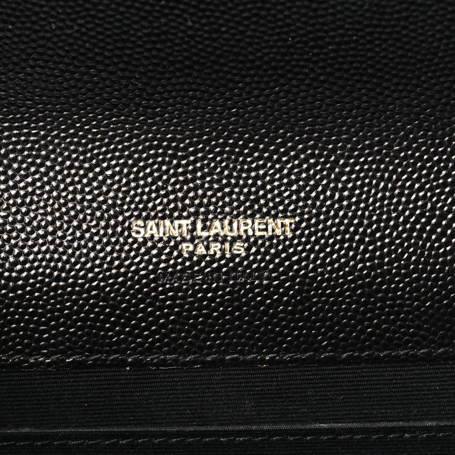 Grain De Poudre Matelasse Chevron Monogram Envelope Clutch Black