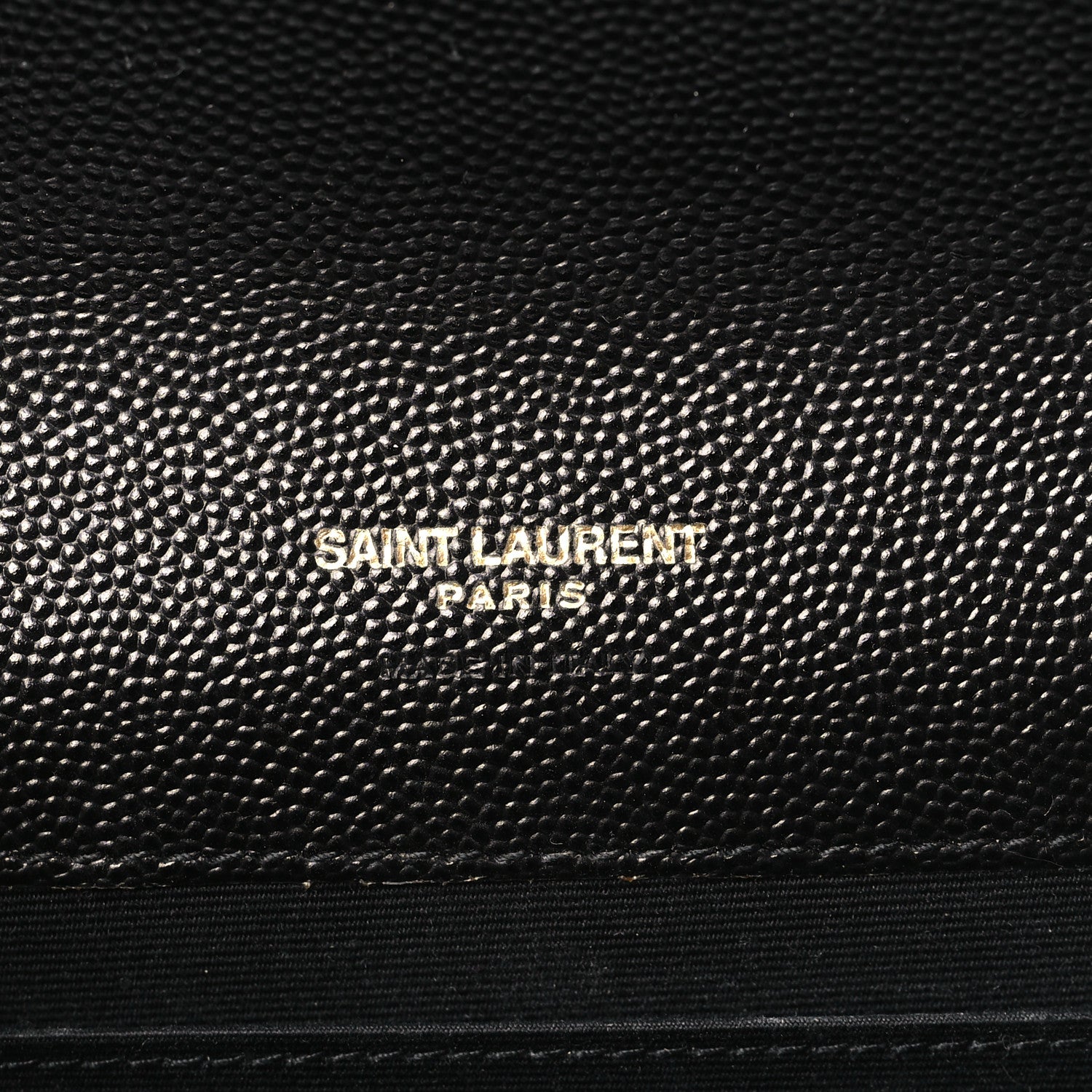 Saint Laurent Grain De Poudre Matelasse Chevron Monogram Envelope Clutch Black 6 of 10