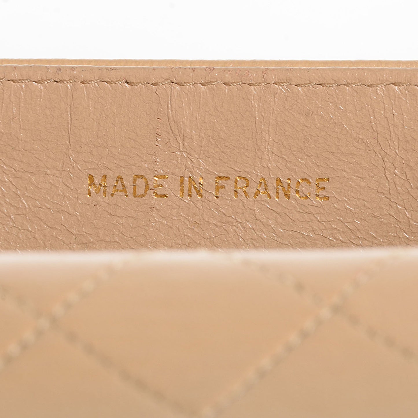 Lambskin Quilted Trapezoid Shoulder Flap Bag Beige White