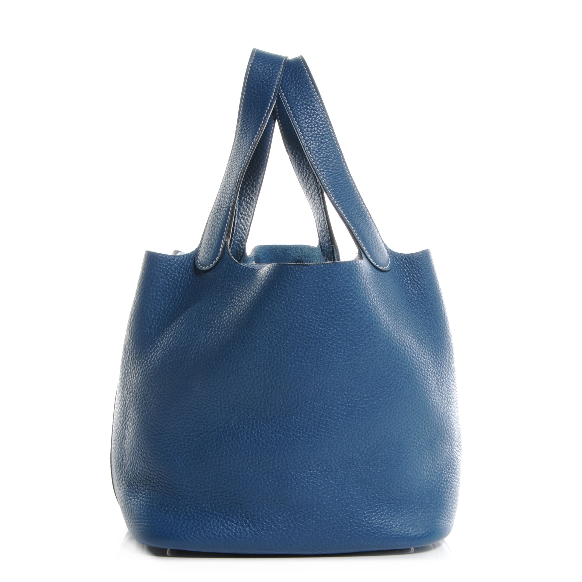 Hermes Taurillon Clemence Picotin MM Blue Jean 1 of 7