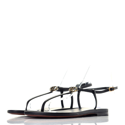 Christian Dior Lambskin Signature T-Strap Thong Sandals 36 Black 3 of 8