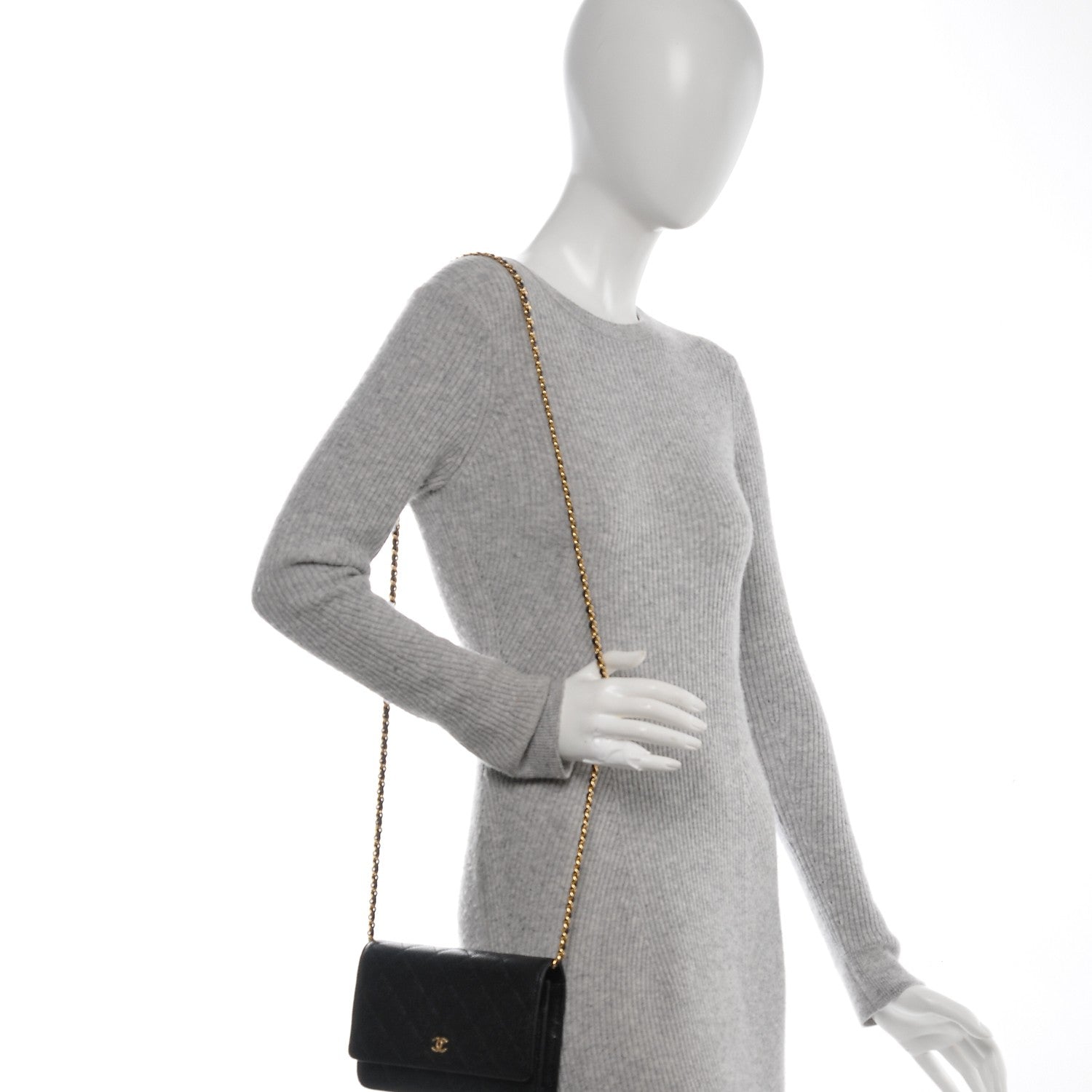 Chanel Caviar Quilted Wallet On Chain WOC Black 2 of 8