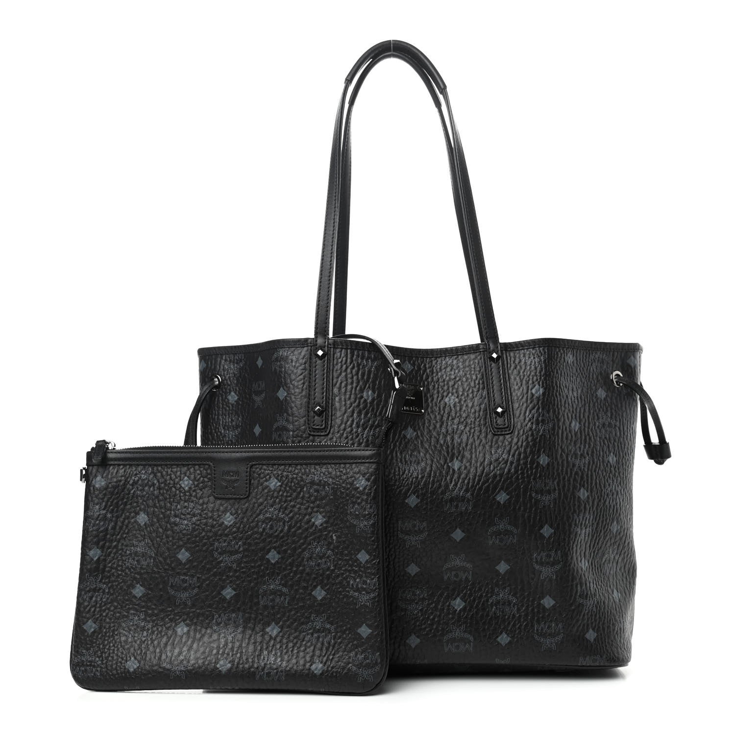 MCM Visetos Medium Project Reversible Shopper Tote Black 1 of 10
