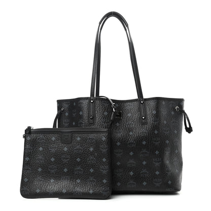 MCM Visetos Medium Project Reversible Shopper Tote Black 1 of 10