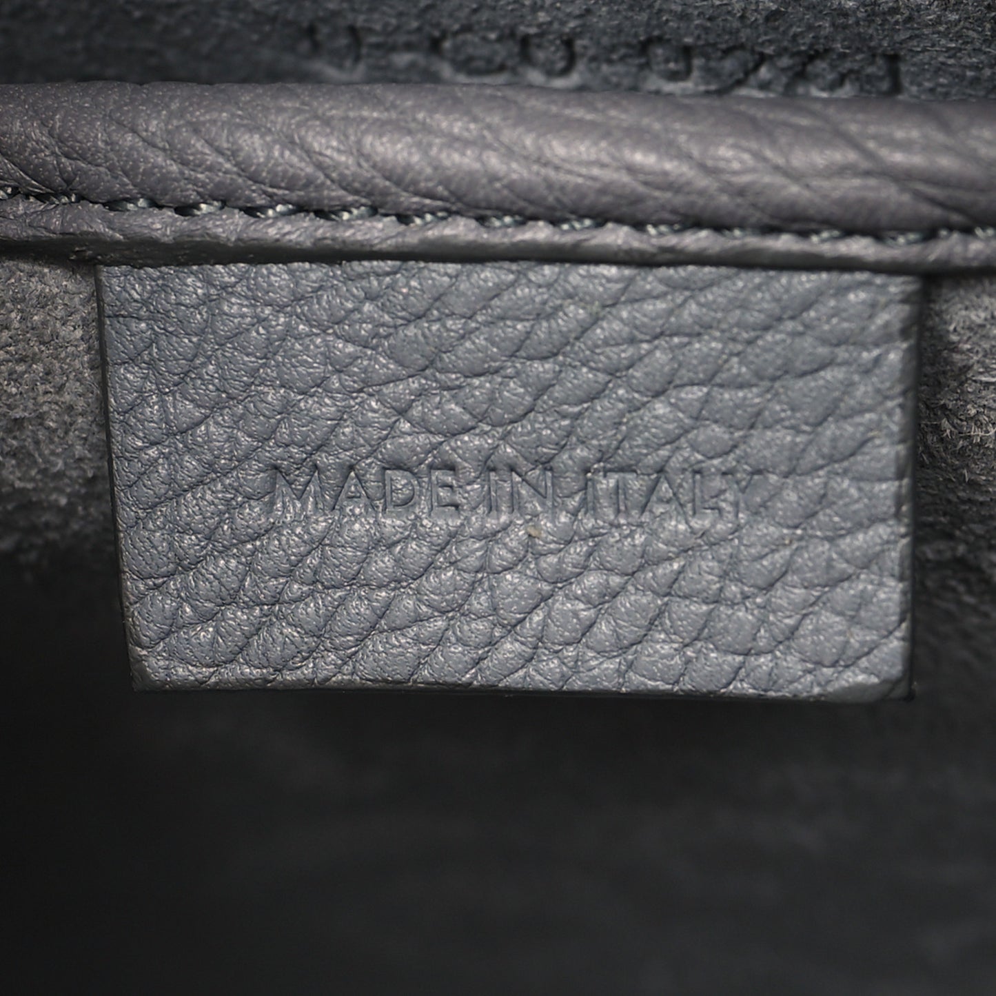 Drummed Calfskin Nano Luggage Kohl