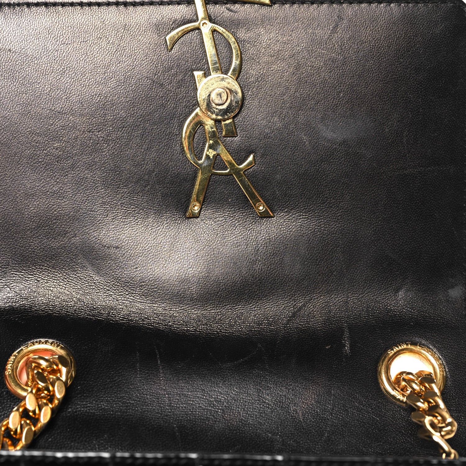 Saint Laurent Patent Matelasse Monogram Small Vicky Chain Bag Black 12 of 12