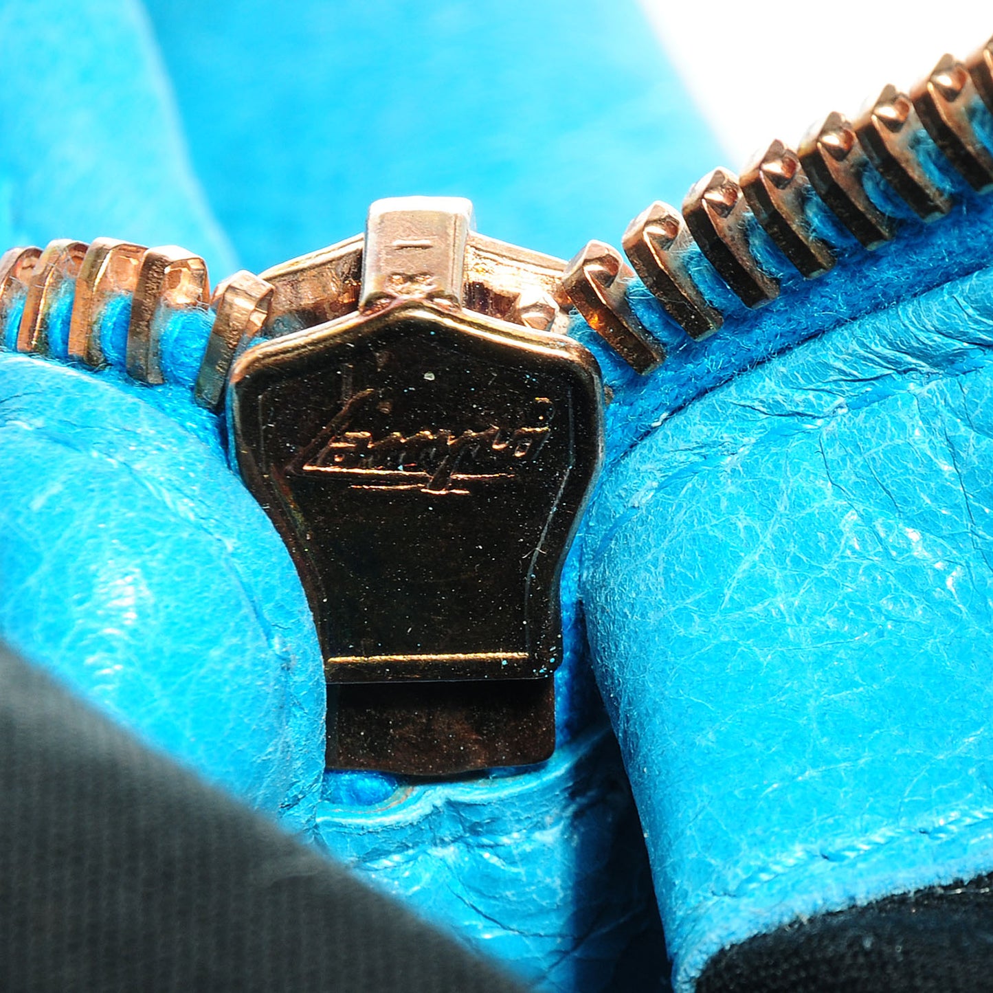 Agneau Giant 12 Rose Gold Hardware Weekender Bleu Paon