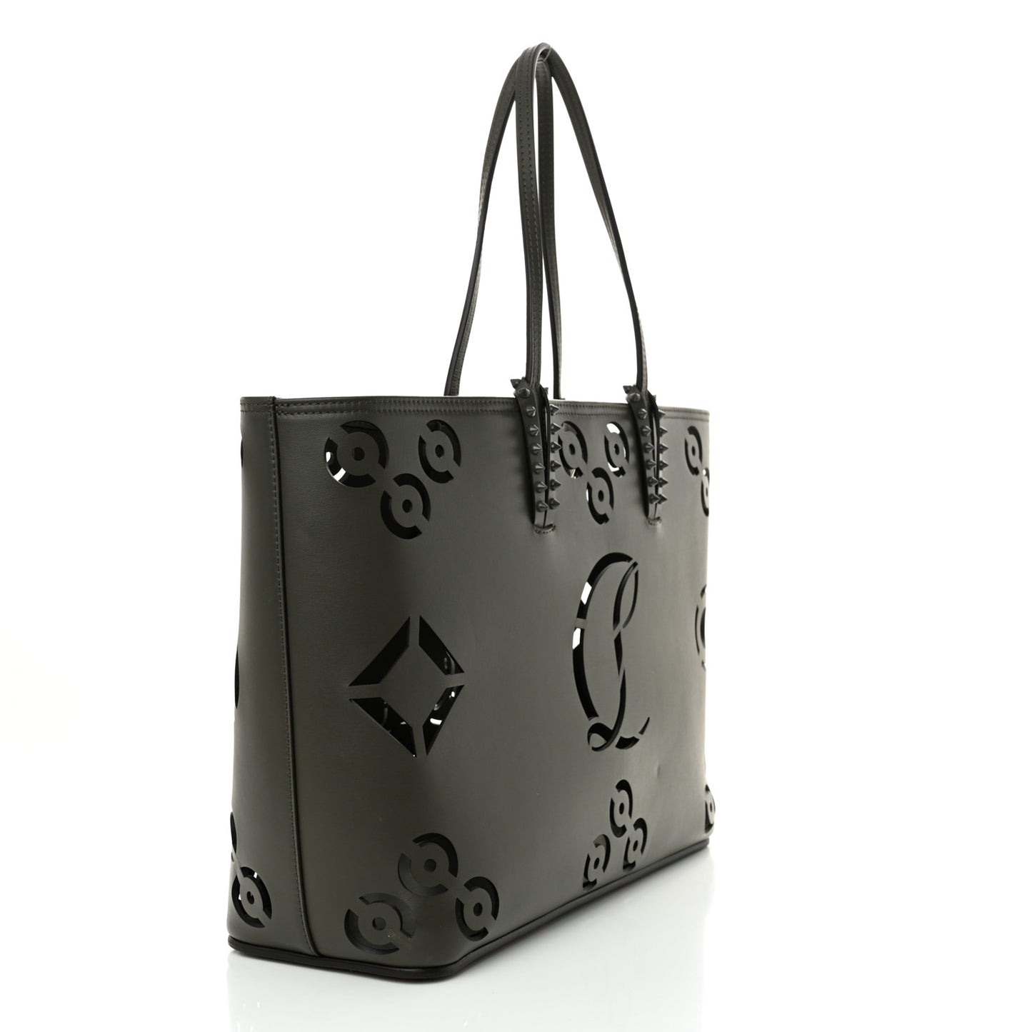 Calfskin Paris CL Logo Perforated Cabata Tote Rocket
