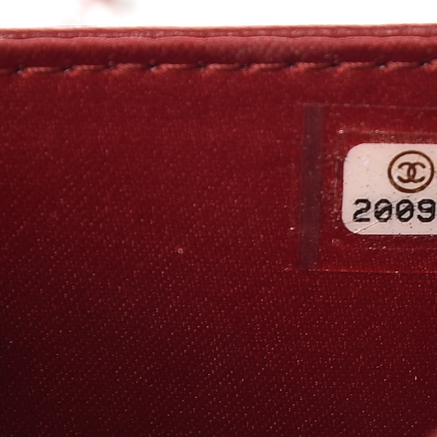 Lambskin Camellia Embossed Wallet On Chain WOC Red