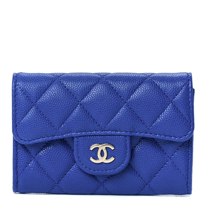 Chanel Caviar Quilted Flap Card Holder Wallet Blue 1 of 11