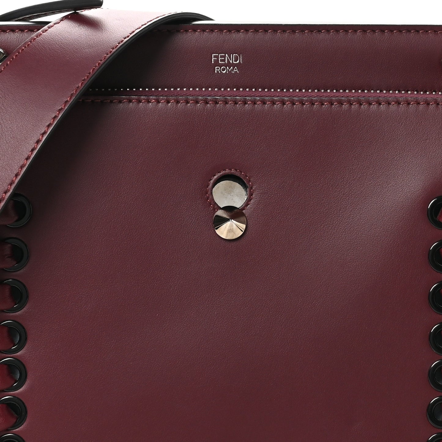 Vitello Baltico Dolce Shiny Nappa Lace Up DotCom Satchel Bordeaux