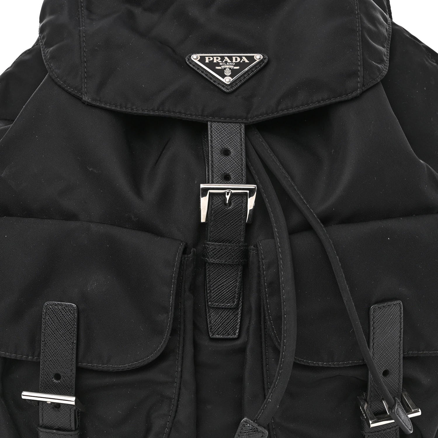 Prada Tessuto Nylon Saffiano Medium Backpack Black 6 of 8