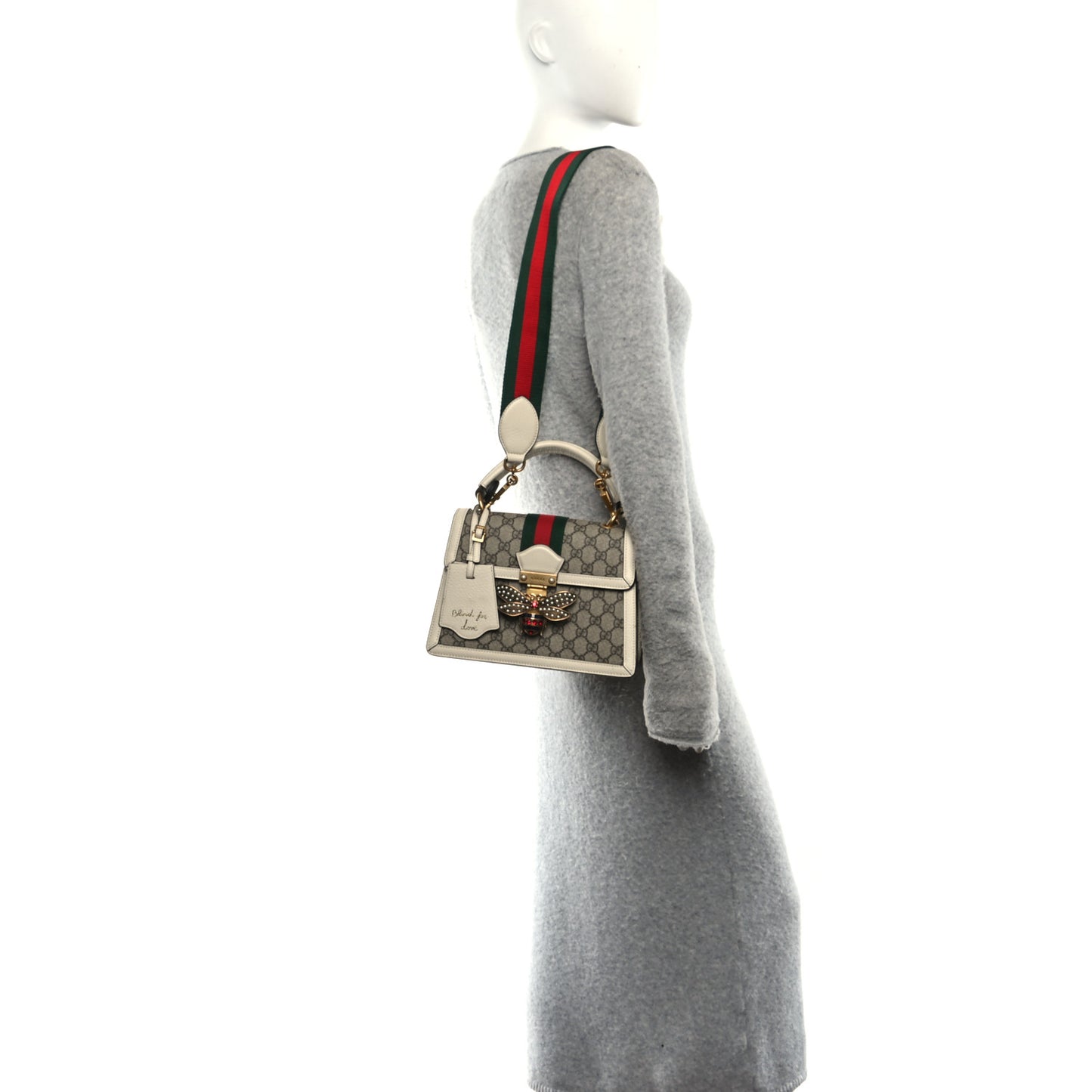 GG Supreme Monogram Small Queen Margaret Top Handle Bag White