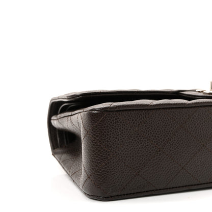 Chanel Caviar Quilted Medium Double Flap Dark Brown 9 of 10
