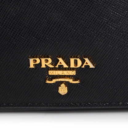 Prada Saffiano Metal Continental Flap Wallet Nero Black 10 of 10