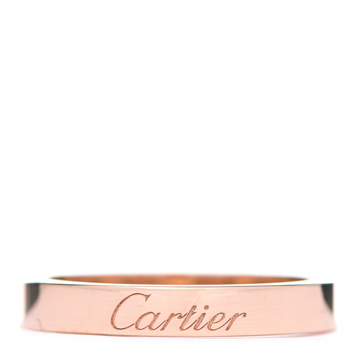 18K Pink Gold 3mm C De Cartier Wedding Band Ring 51 5.75