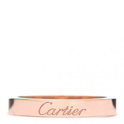 Cartier 18K Pink Gold 3mm C De Cartier Wedding Band Ring 51 5.75 1 of 6