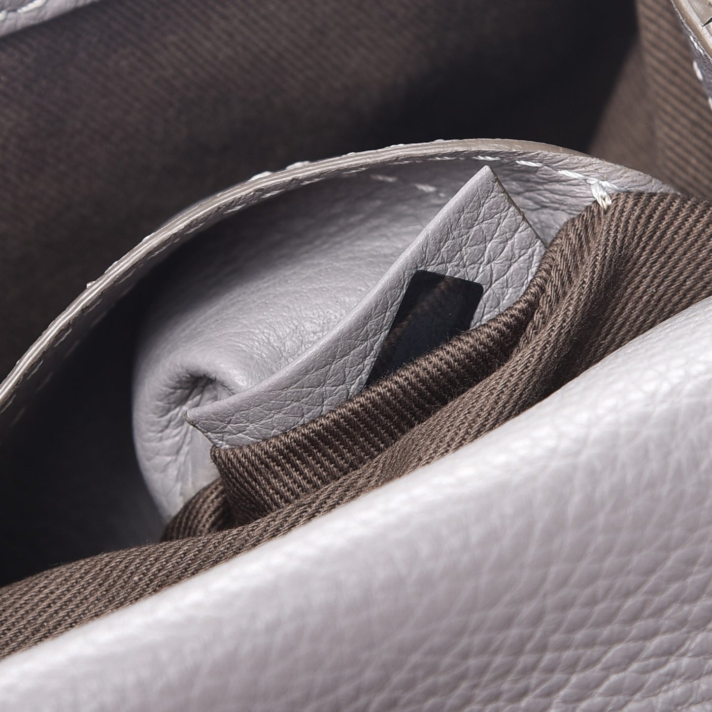 Calfskin Mini Marcie Round Crossbody Bag Cashmere Grey