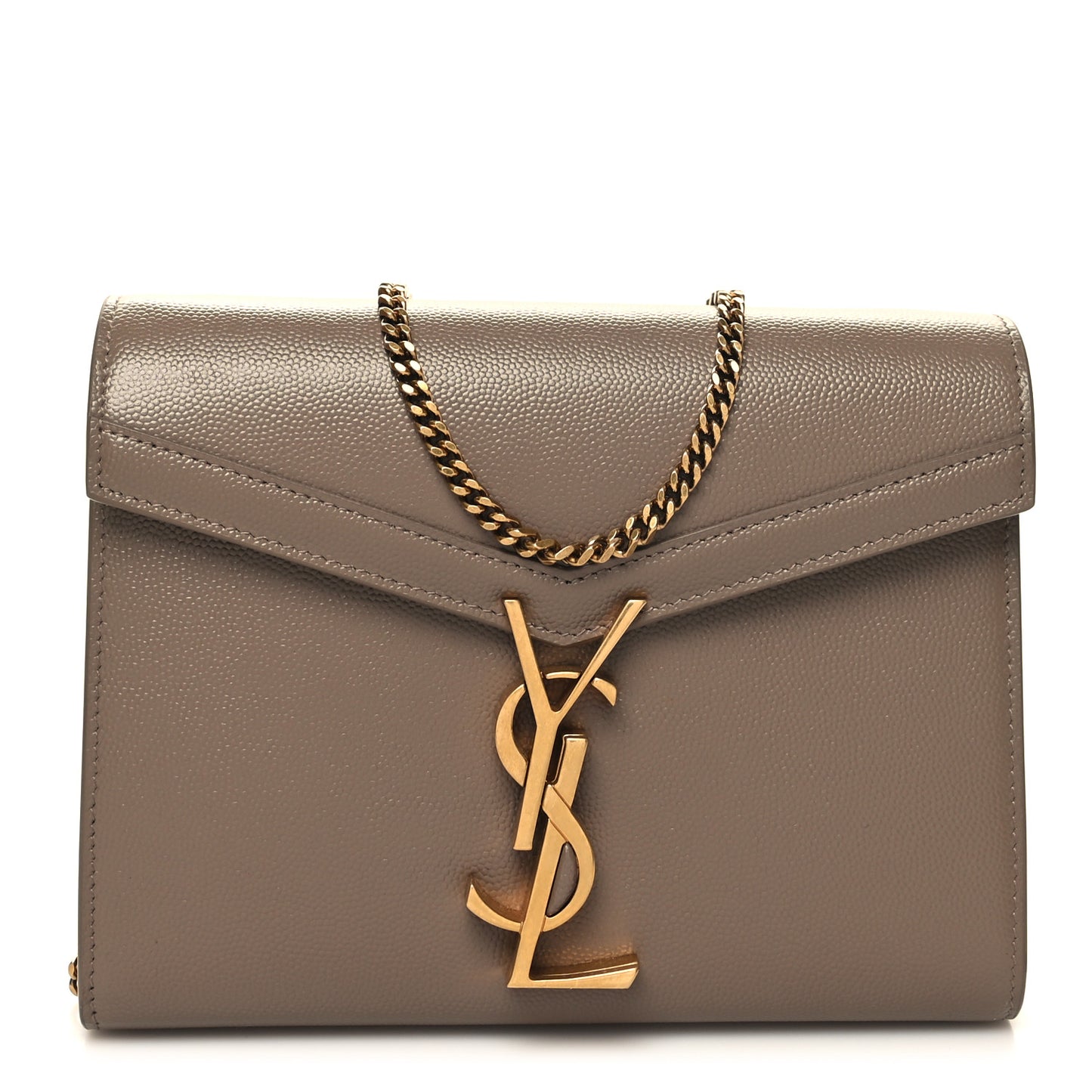 Grain De Poudre Monogram Cassandra Chain Wallet Dark Beige