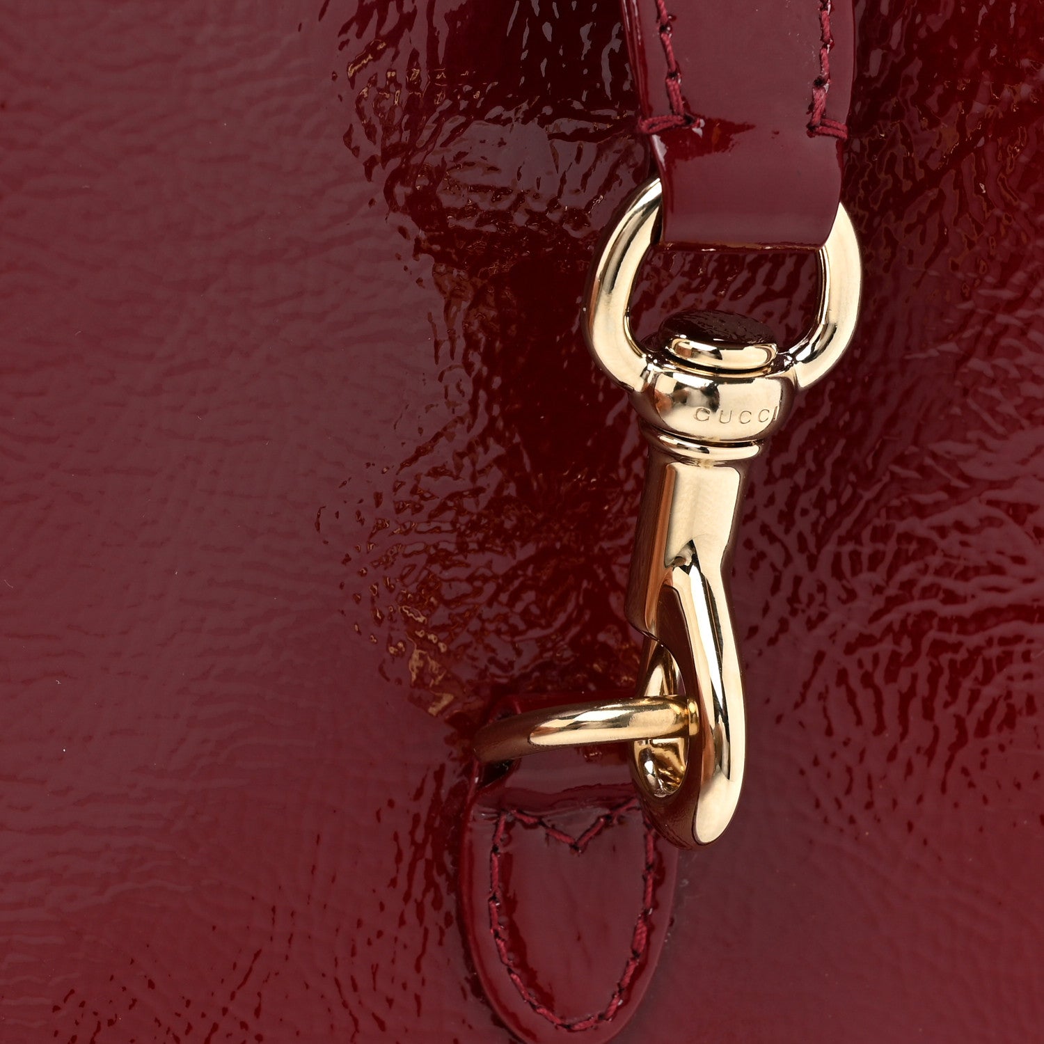Gucci Crinkled Patent Mini Jackie Notte Bag Rosso Ancora Red 7 of 10