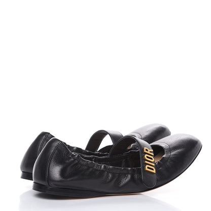 Christian Dior Lambskin Baby-D Ballet Flats 38 Black 4 of 10