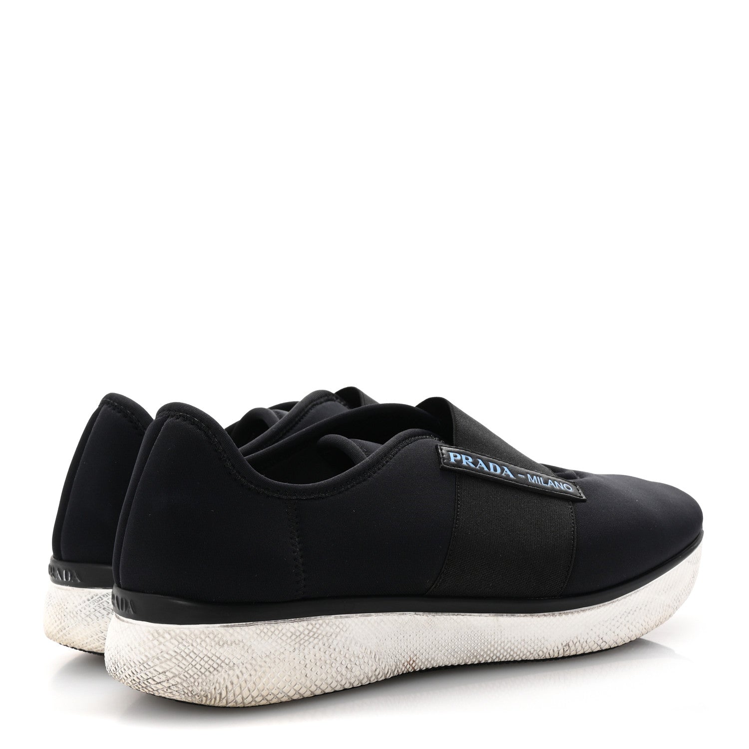 Prada Neoprene Slip On Sneakers 39 Black 5 of 9