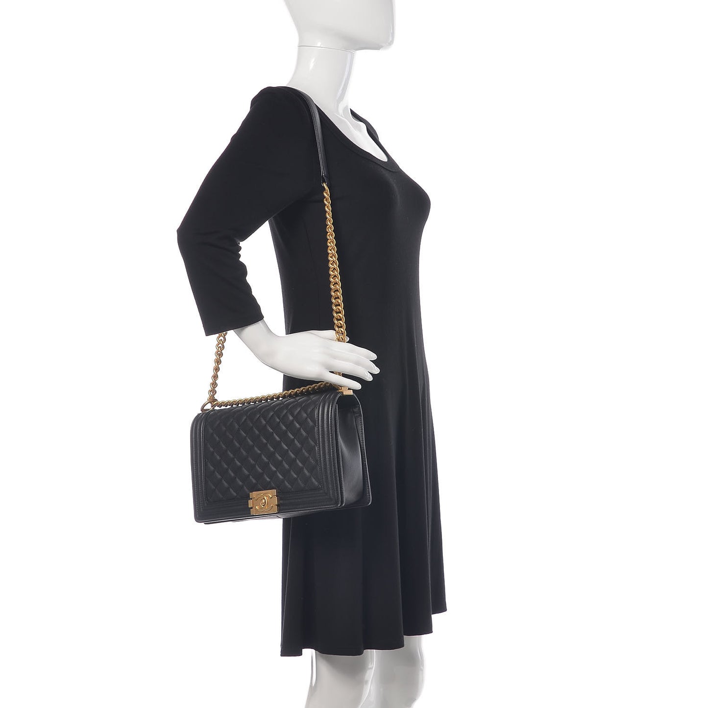 Caviar Quilted New Medium Boy Flap Black